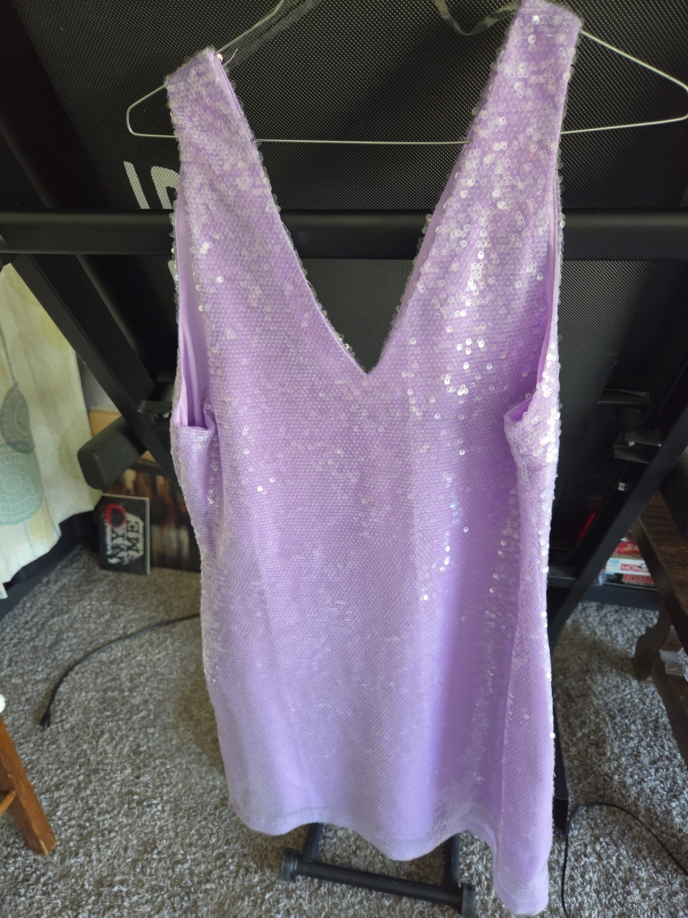 a new day Lavender Sequin V-Neck Mini Dress